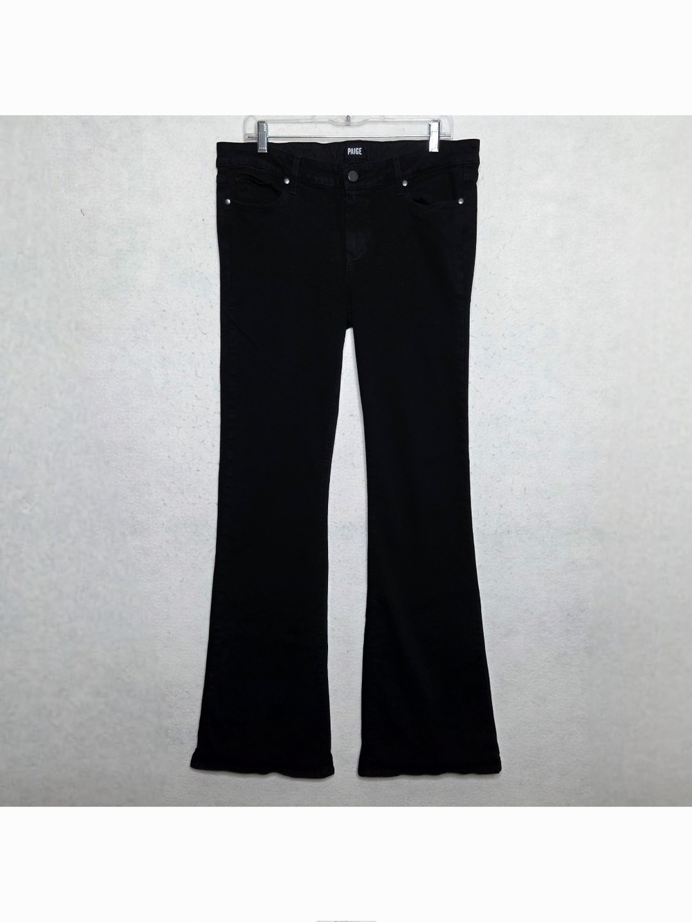 Paige Skyline Boot Cut Jeans Womens 32 Black Denim Pant USA Flare Timeless